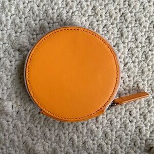 baggu orange and pink circle wallet